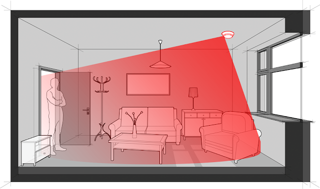 Cutaway view smoke detector 1000x side view on ceiling
