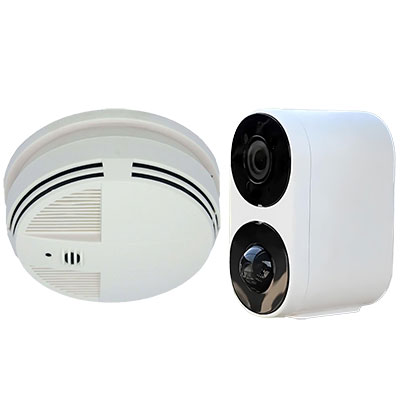 Xtreme Life Kit With Bottom View Smoke Detector SG1000BV Smoke Detector Camera and Battery Camera