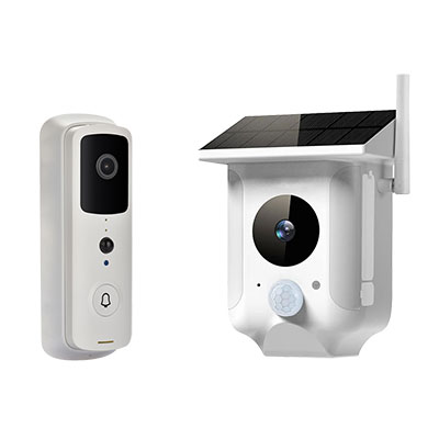 SG Doorbell Cam plus Solar Floodlight Camera SG1010 Doorbell Camera and Battery Camera