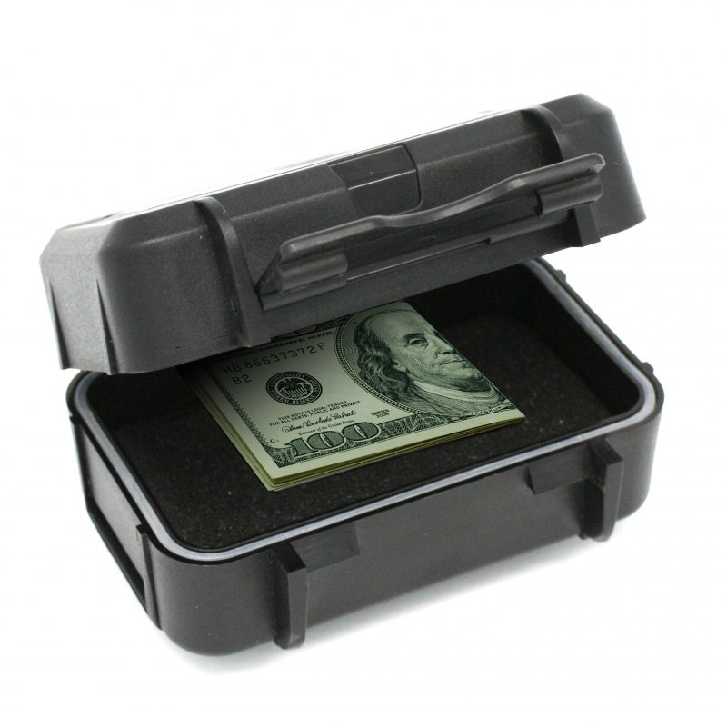 E1090 Magnetic Stash Box with Lid Open & Money Inside