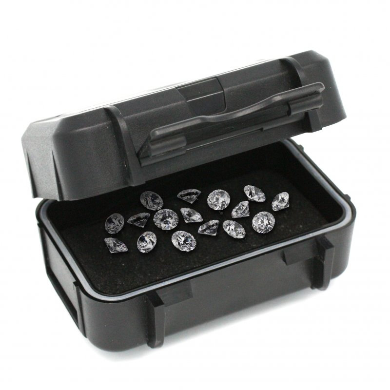 E1090 Magnetic Stash Box with Lid Open & Diamonds Inside
