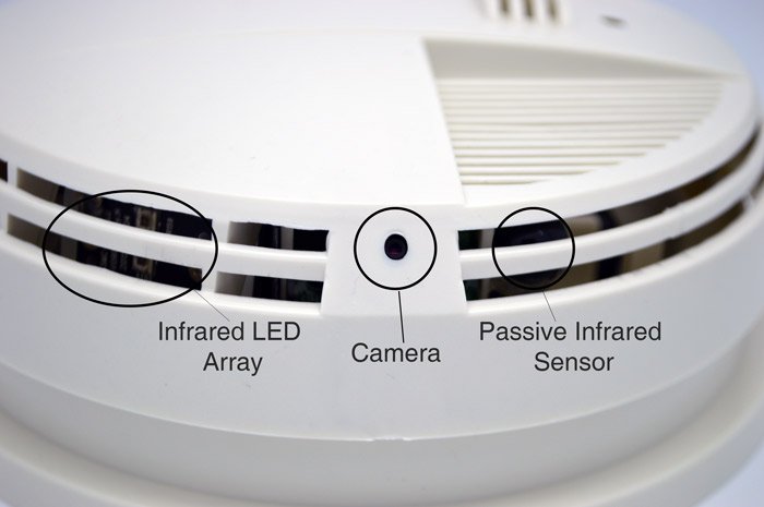 Xtreme Life 4K Night Vision Smoke Detector Side View